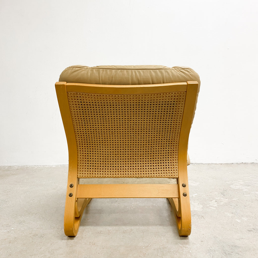 Mid Century Norwegian "Kengu" Leather And Bentwood Armchair