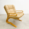 Mid Century Norwegian "Kengu" Leather And Bentwood Armchair