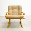 Mid Century Norwegian "Kengu" Leather And Bentwood Armchair