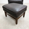 Danish Leather Wingback Chair With Footstool