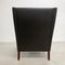 Danish Leather Wingback Chair With Footstool