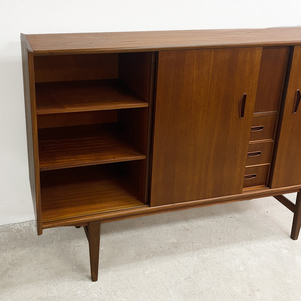 Danish Mid Century Teak Sideboard With Cocktail Cabinet