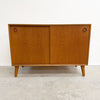 Danish Oak Compact Record Cabinet Storage