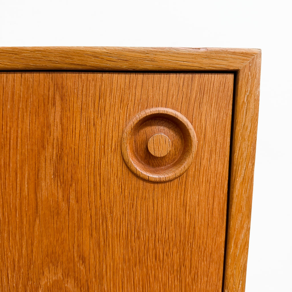 Danish Oak Compact Record Cabinet Storage