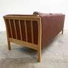 Danish Stouby Three Seater Tan Leather Sofa Lounge