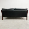 Danish Two Seater Black Leather Sofa