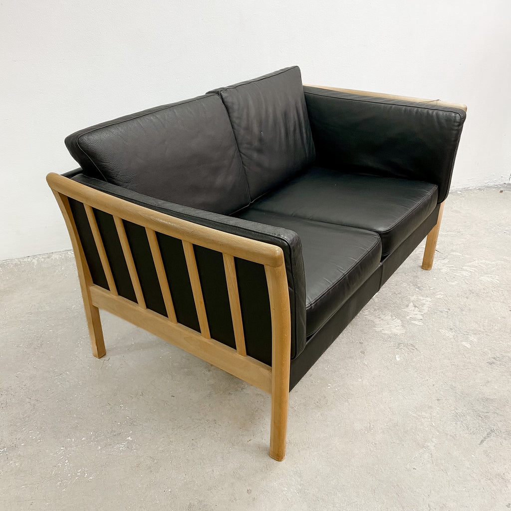Danish Two Seater Leather Sofa