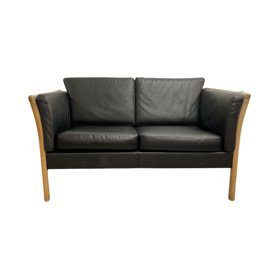 Danish Two Seater Leather Sofa