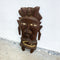Double Sided Vintage Pacific Island Tribal Wooden Head Carving With Mother Of Pearl