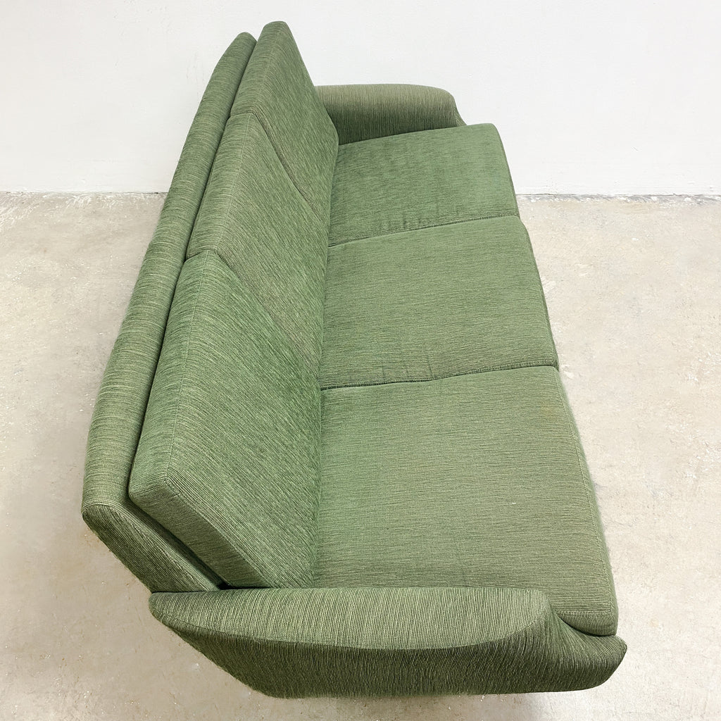 Mid Century Parker Teak Sleigh Base 3 Seater Lounge