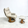 Ecornes Norwegian Stressless Leather Recliner Armchair With Footstool 