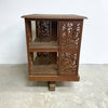 Early 20th Century Anglo Burmese Profusely Carved Teak Revolving Bookcase