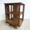 Early 20th Century Anglo Burmese Profusely Carved Teak Revolving Bookcase