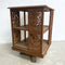 Early 20th Century Anglo Burmese Profusely Carved Teak Revolving Bookcase