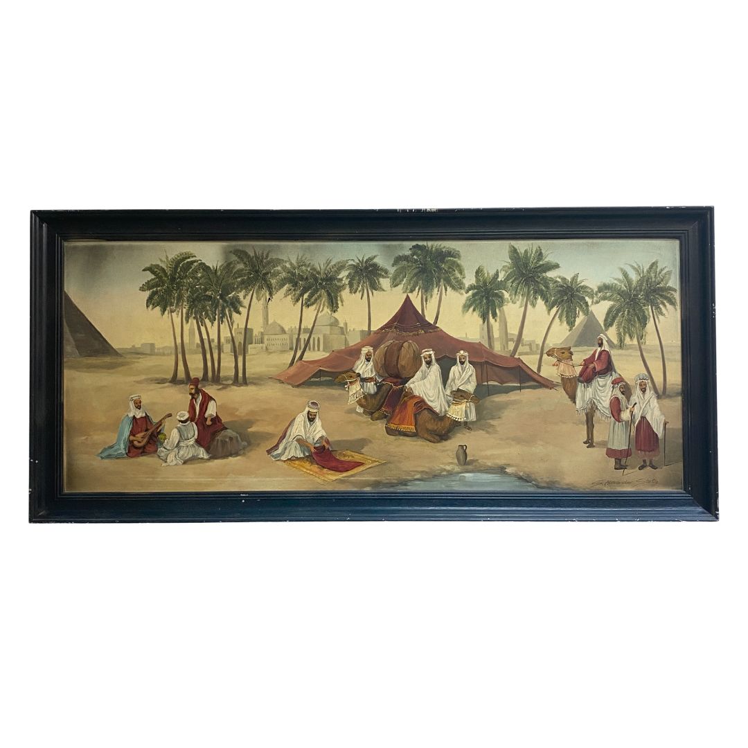 Early 20th Century Nomad Desert Scene Signed By Artist S. Alexander Stetz