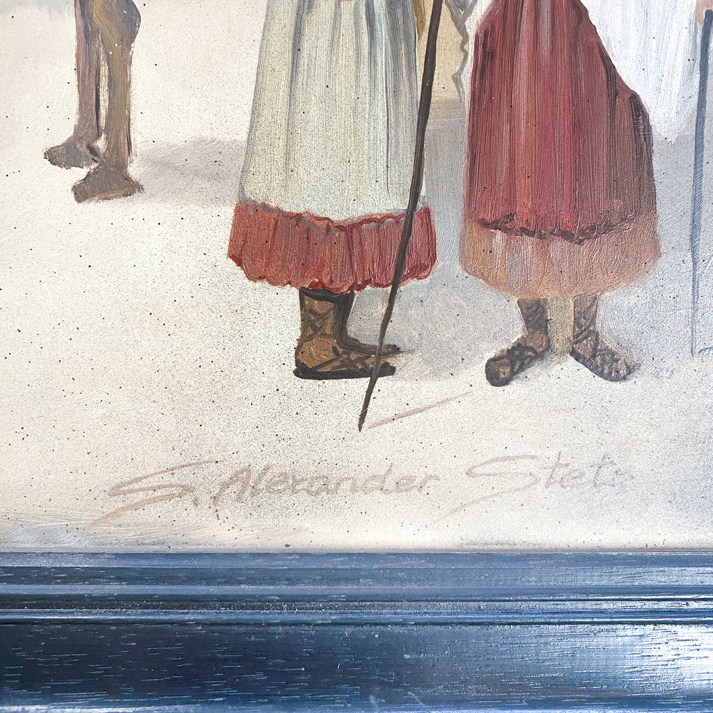 Early 20th Century Nomad Desert Scene Signed By Artist S. Alexander Stetz