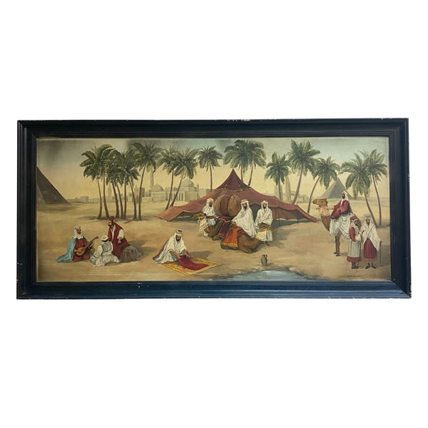 Early 20th Century Nomad Desert Scene Signed By Artist S. Alexander Stetz