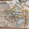 Early Engraved Printed And Hand Coloured Berkshire Described Map 17-18th Century