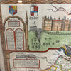 Early Engraved Printed And Hand Coloured Berkshire Described Map 17-18th Century