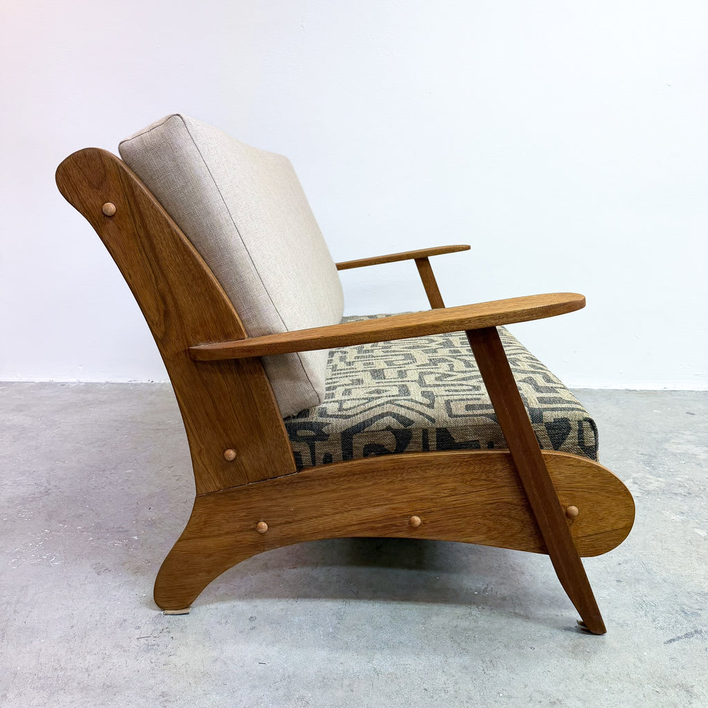 Early Mid Century Australian 2 Seater 'Flatpack' Couch - Newly Reupholstered