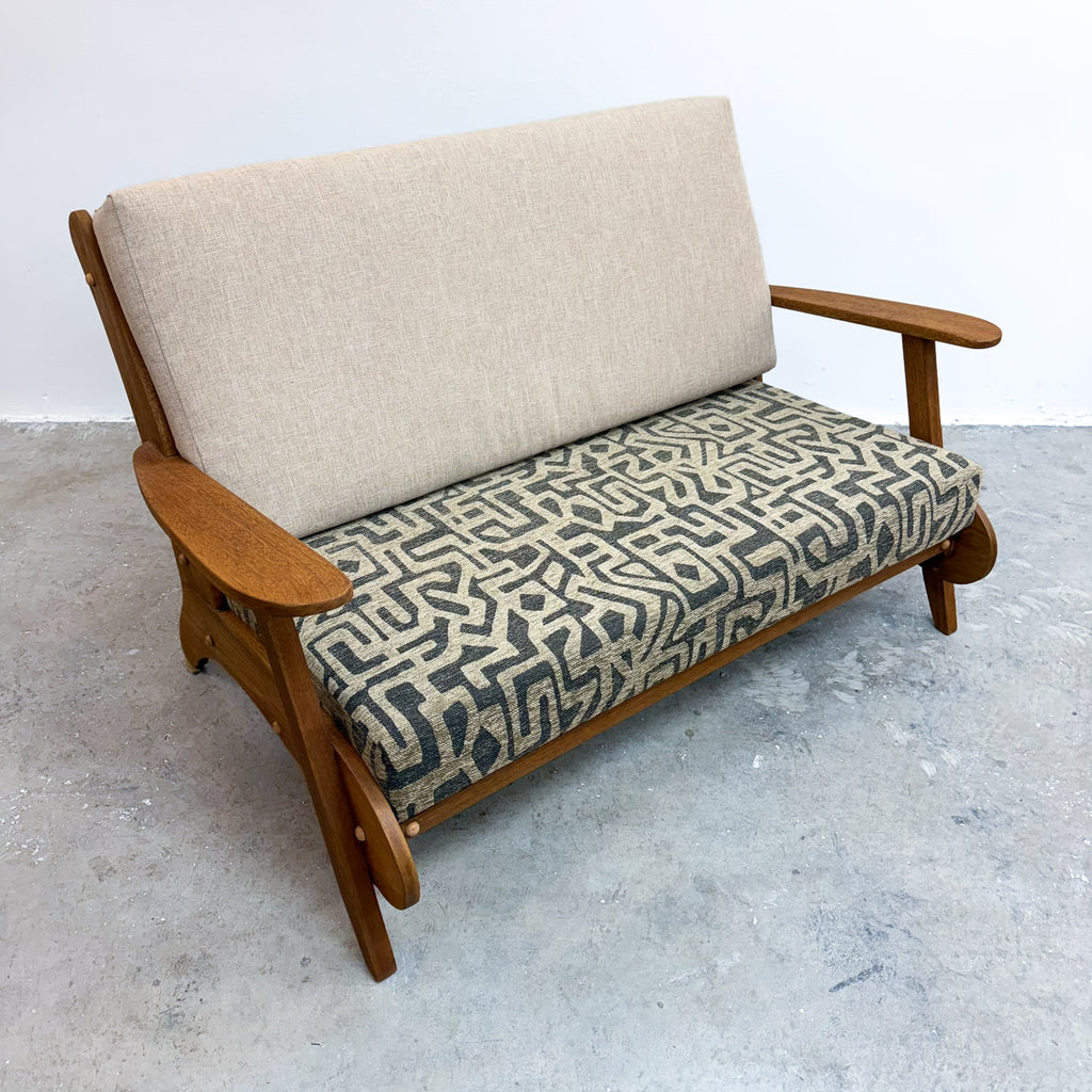 Early Mid Century Australian 2 Seater 'Flatpack' Couch - Newly Reupholstered