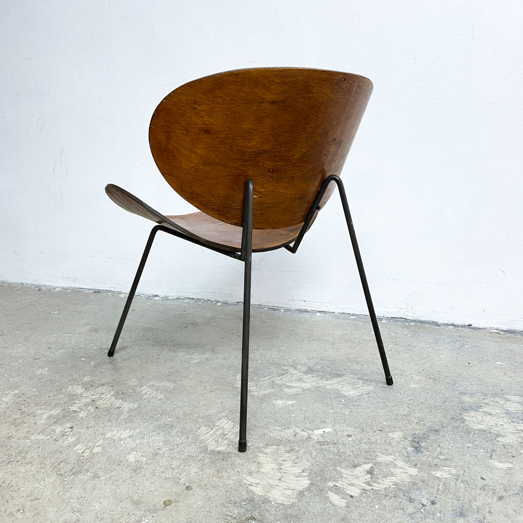 EarlyMidCenturyAustralianChairBentPlywoodandWroughtSteel