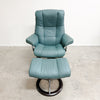 Ecornes Norwegian Stressless Leather Armchair Recliner With Footstool
