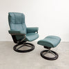 Ecornes Norwegian Stressless Leather Armchair Recliner With Footstool