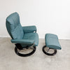 Ecornes Norwegian Stressless Leather Armchair Recliner With Footstool