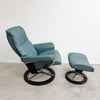 Ecornes Norwegian Stressless Leather Armchair Recliner With Footstool