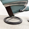 Ecornes Norwegian Stressless Leather Armchair Recliner With Footstool