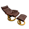 Ecornes Norwegian Stressless Leather Recliner Armchair With Footstool