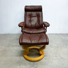 Ecornes Norwegian Stressless Leather Recliner Armchair With Footstool