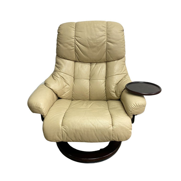 Ekornes Stressless Leather Recliner with Swivel Base and Table