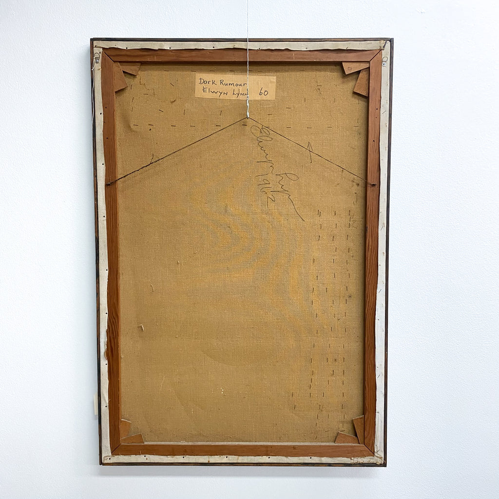 Mid Century Elwyn Lynne Mixed Media 'Dark Rumour' Artwork 1962