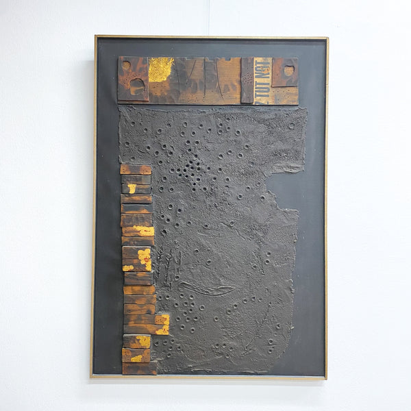 Mid Century Elwyn Lynne Mixed Media 'Dark Rumour' Artwork 1962