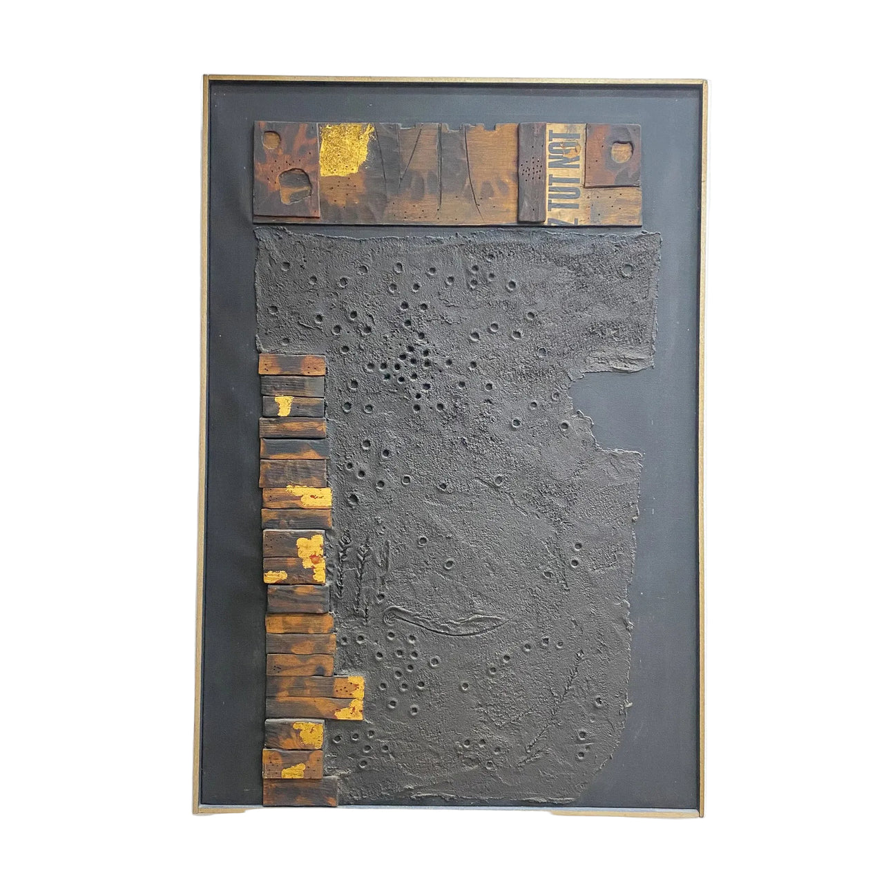 Mid Century Elwyn Lynne Mixed Media 'Dark Rumour' Artwork 1962