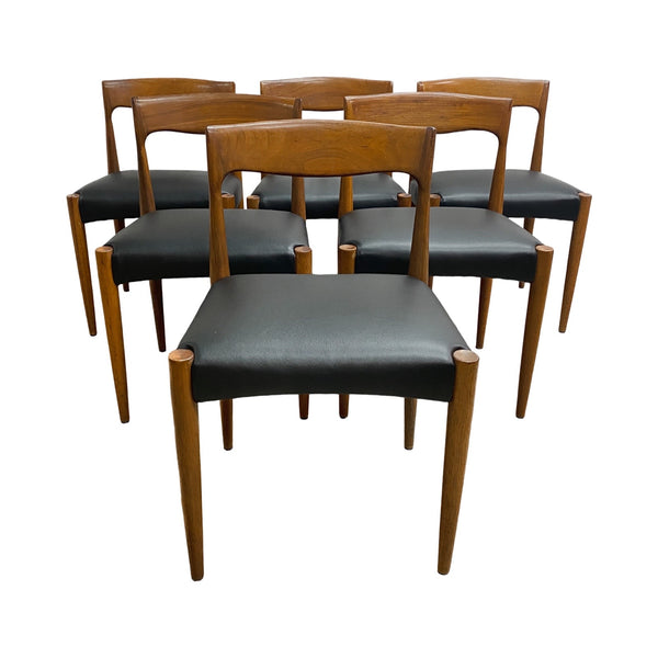Set Of 6 TH Brown Mid Century 1960s Blackwood Dining Chairs