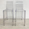 Set Of 2 Kartell Ghost Bar Stools By Philippe Starck