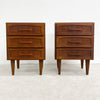 Pair Of Mid Century 1960s Burgess 3 Drawer Bedside Tables