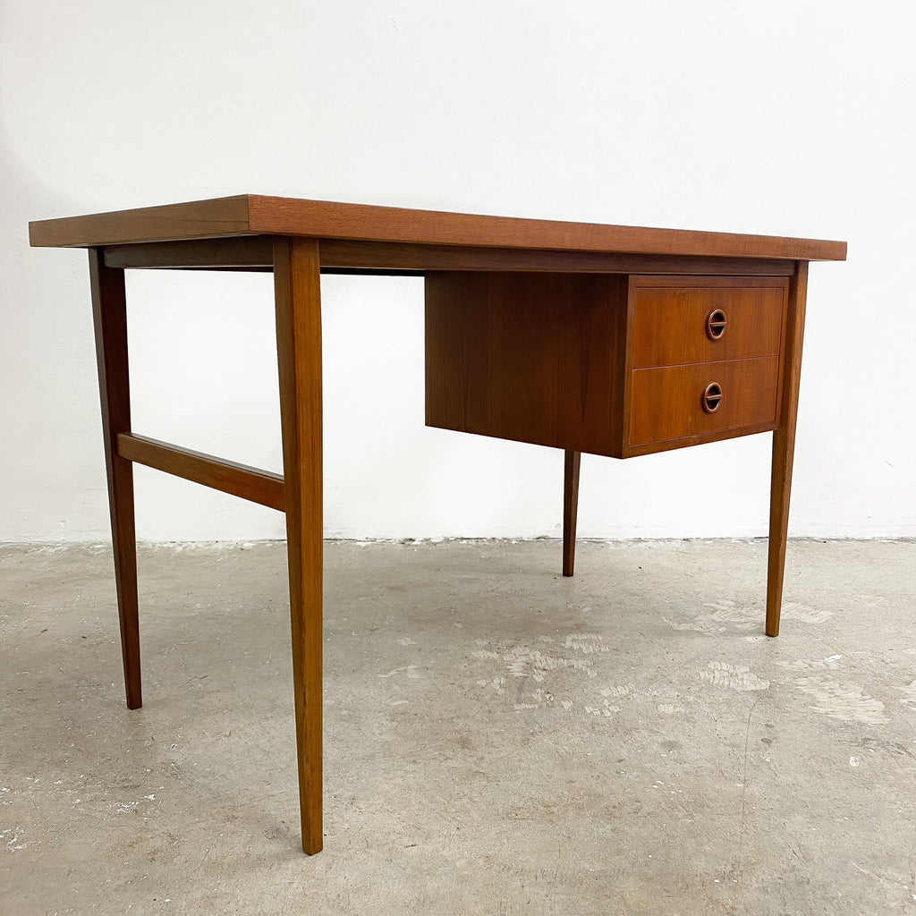 Mid Century Parker Nordic 2 Drawer Teak Desk