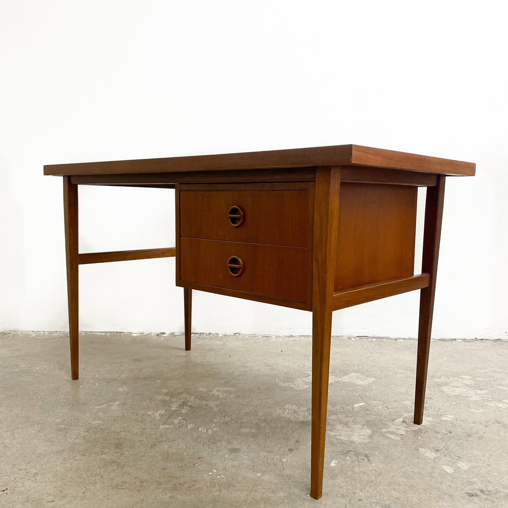 Mid Century Parker Nordic 2 Drawer Teak Desk