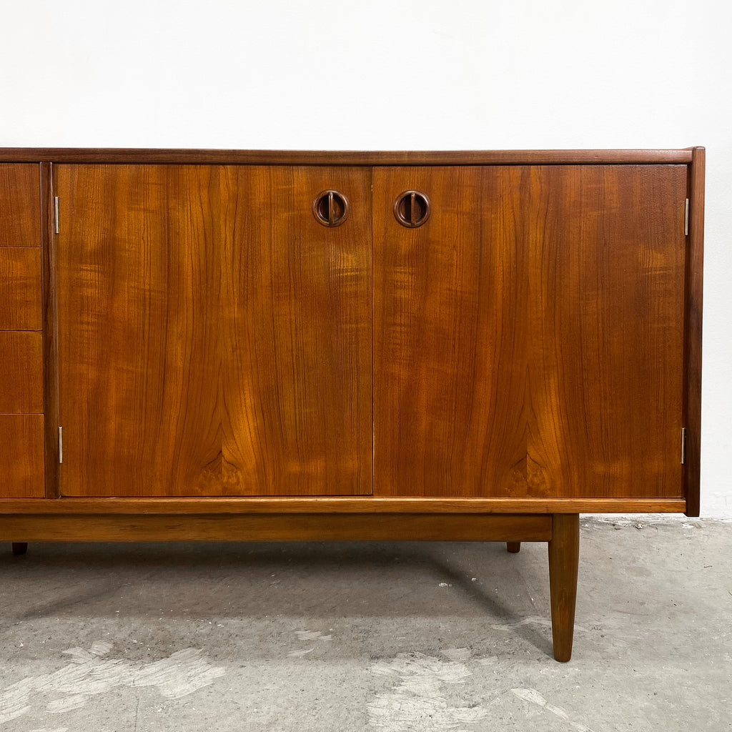 Mid Century Modern Parker Nordic Long 4 Door Teak Sideboard - Restored
