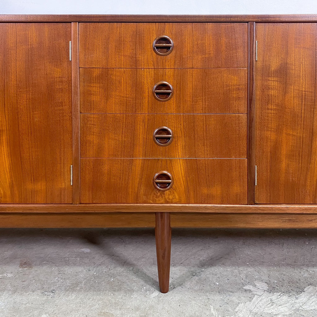 Mid Century Modern Parker Nordic Long 4 Door Teak Sideboard - Restored