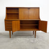English Mid Century Raised Sideboard With Cocktail Cabinet