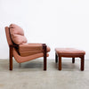 Mid Century Tessa T21 Leather Armchair With Footstool