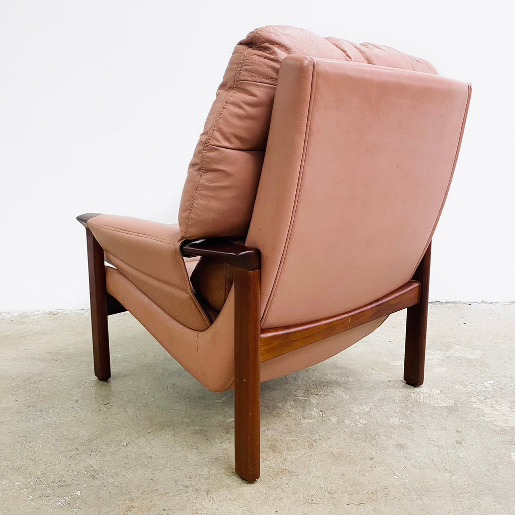 Mid Century Tessa T21 Leather Armchair With Footstool