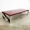 Striking Red Glass Tile Top Coffee Table
