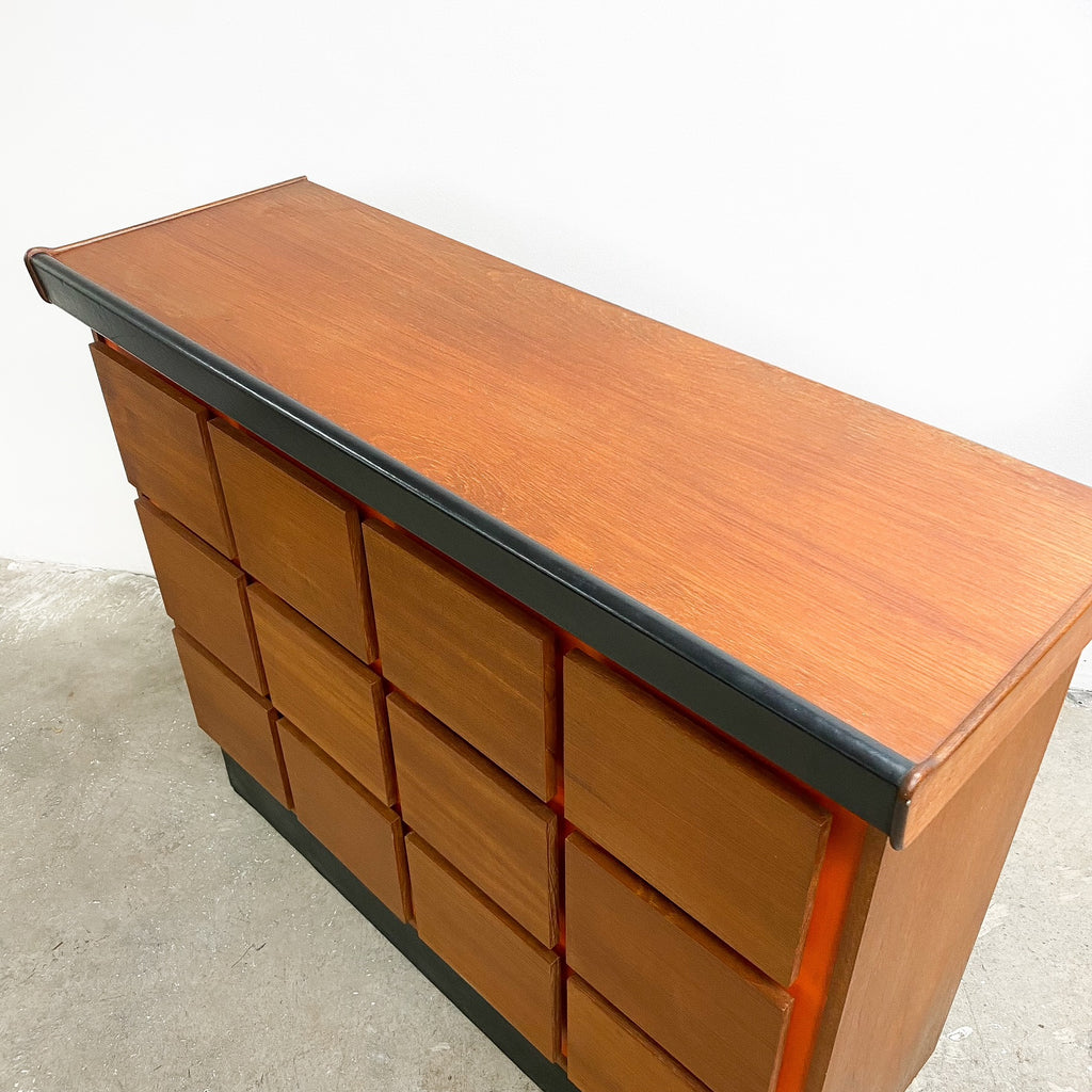 Fabulous Mid Century 1970s Orange And Teak Bar