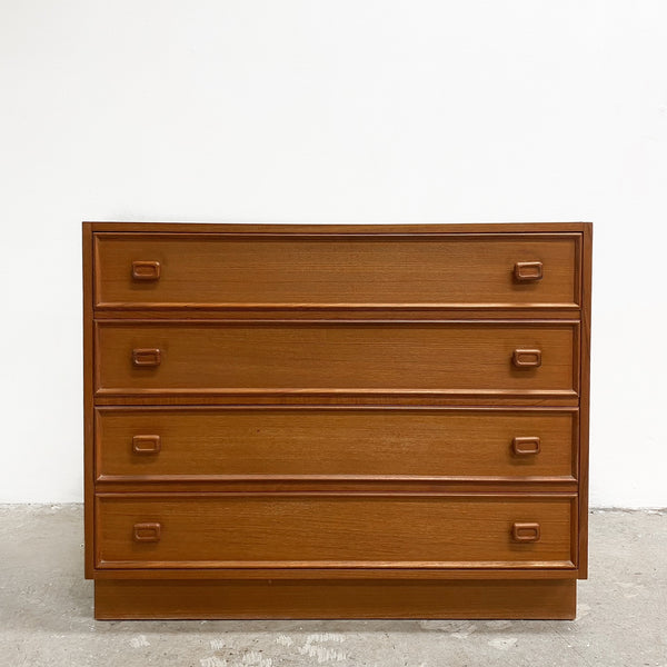 Mid Century Teak Parker 4 Drawer Chest Of Drawers